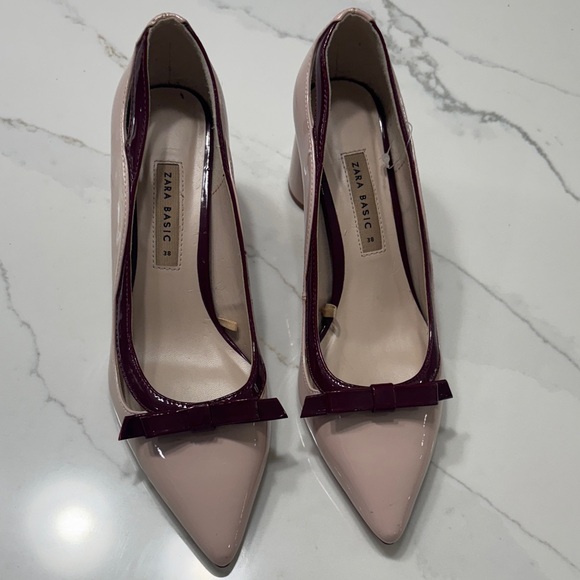 Zara Women's Blush and Wine Heels - Picture 1 of 13